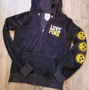 LOVE PINK velvet zipup STEELERS 1933